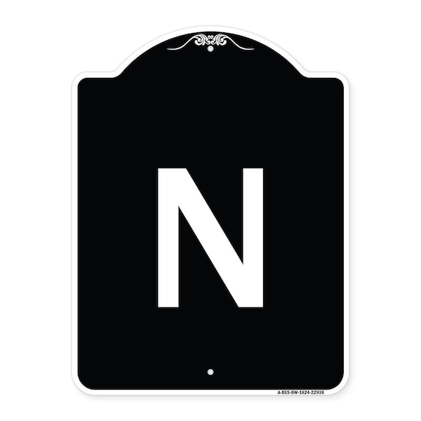 Signmission Sign with Letter N Heavy-Gauge Aluminum Architectural Sign, 24" x 18", BW-1824-22938 A-DES-BW-1824-22938 - main